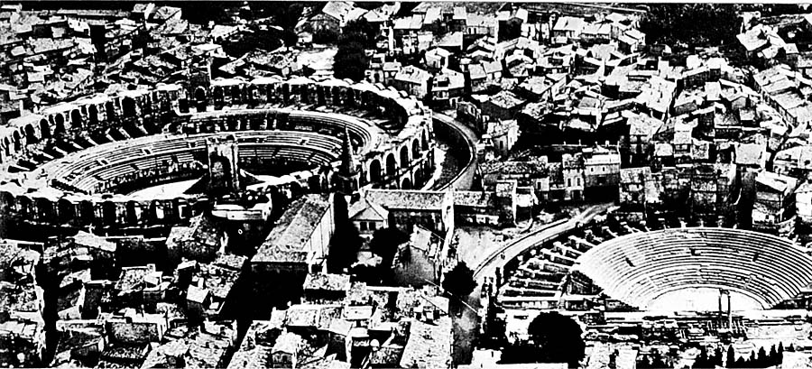 Arles (near Nimes) has both a theatre and an amphitheatre