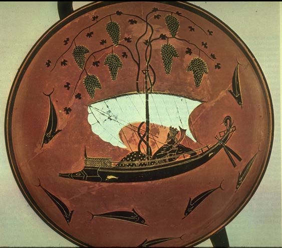 Exekias kylix - Dionysos on the Sea